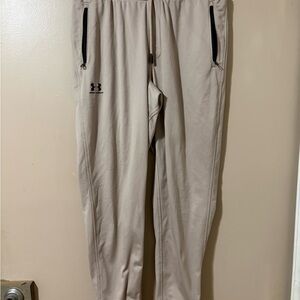 Under Armour Men's Tan Joggers with Black Accents